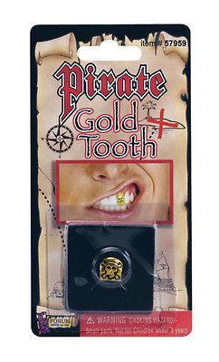 Gold Tooth Cap Pirate Jack Sparrow Pimp Gangster Halloween Fancy Dress