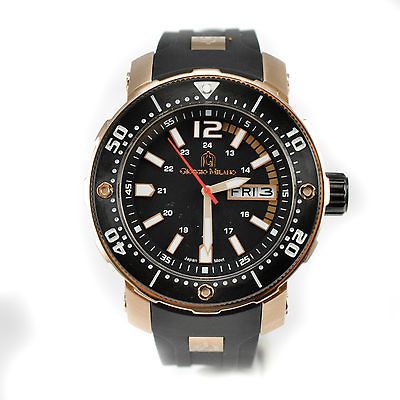 Giorgio Milano 930RG0313 Black Dial White Accents Rubber Band Steel