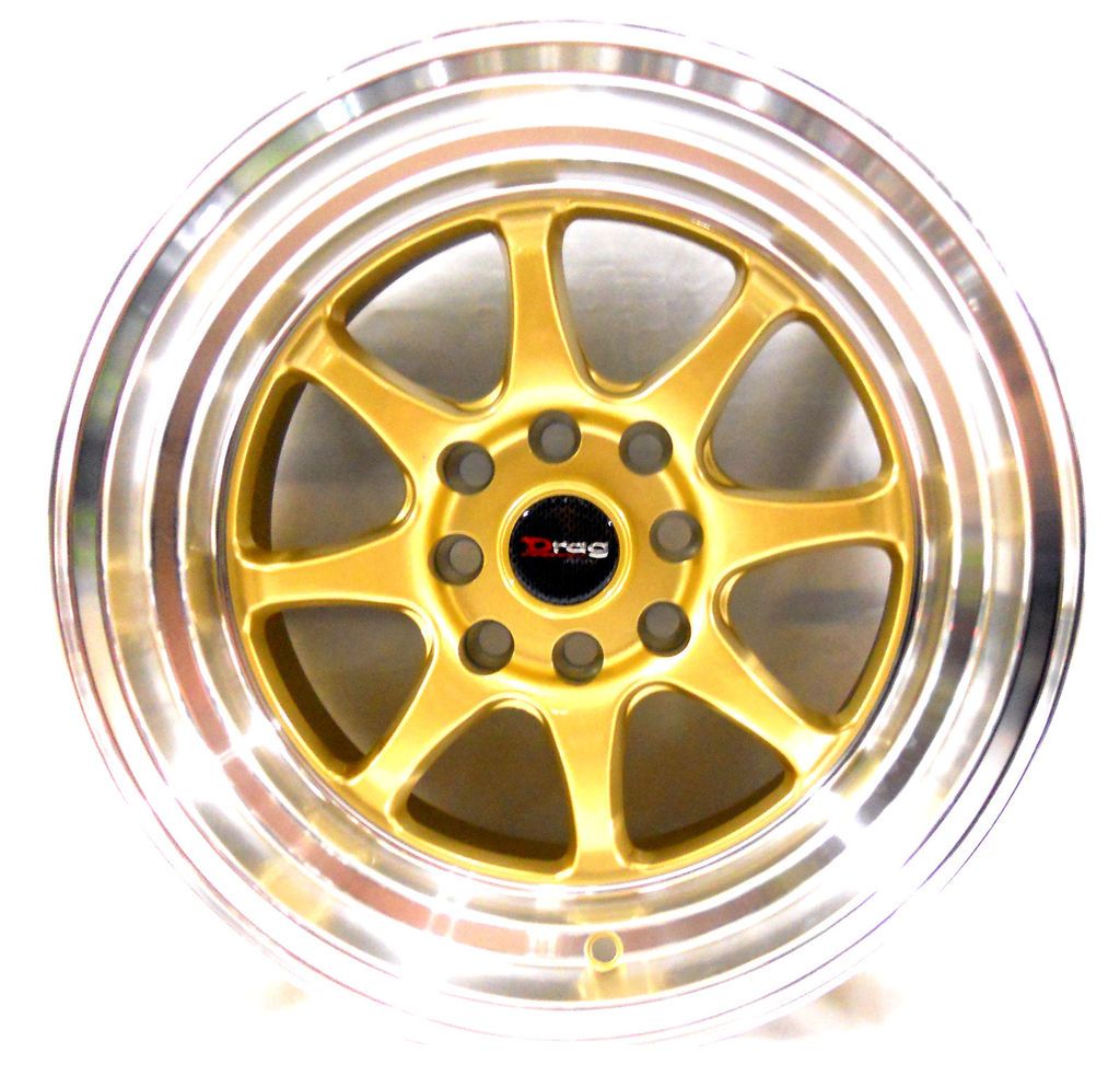 Drag dr54 15x8.25 low offset +15 4x100 4x114.3 GOLD 4PCS