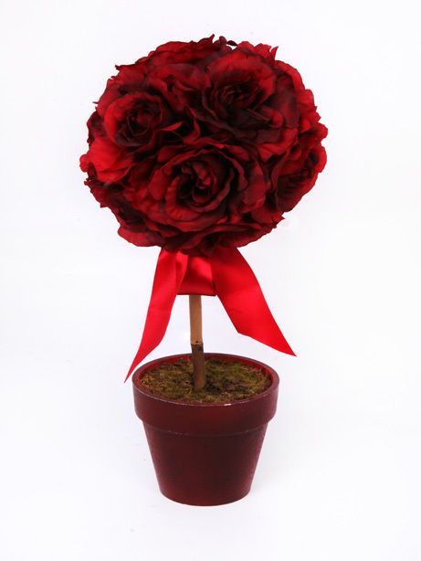 TOPIARY TREE ROSE TABLE CENTREPIECE IN A POT