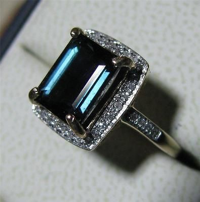 CAPTIVATING 14K YGOLD INDICOLITE TOURMALINE & DIAMOND RING 2.5+ CTS