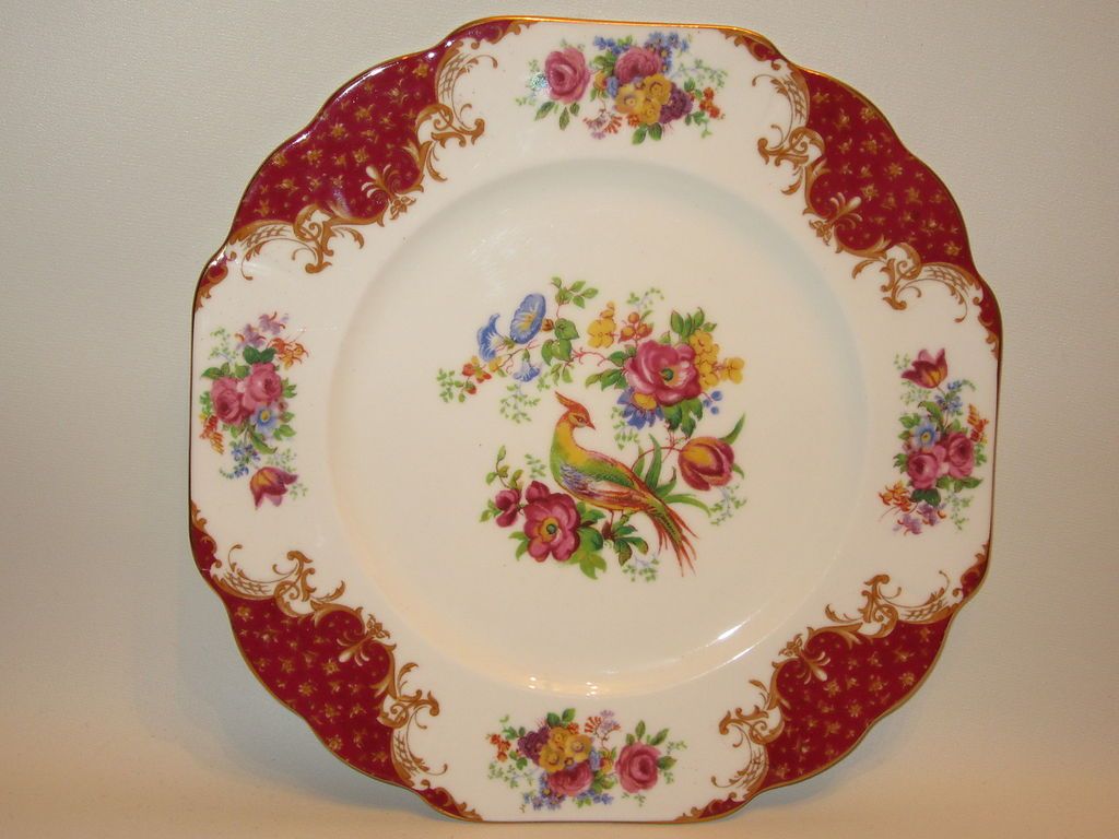 PARAGON   Rockingham   Red   RARE   Square Salad Plate   41A