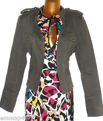 Gorgeous ZARA Woman Khaki Military Look Velvety Jacket Sz Large UK 12