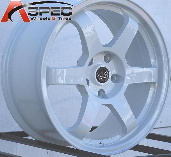 17X8 ROTA GRID WHEELS 5X114.3 RIM ET35MM WHITE FITS 5 LUG RSX 2002