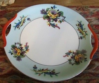 VICTORIAN ERA PORCELAIN 10 DIAMETER MOSCHENDORF BAVARIA PLATE FLORAL