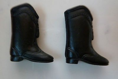 Vintage Barbie   Barbies Black Majorette Style Boots VGC