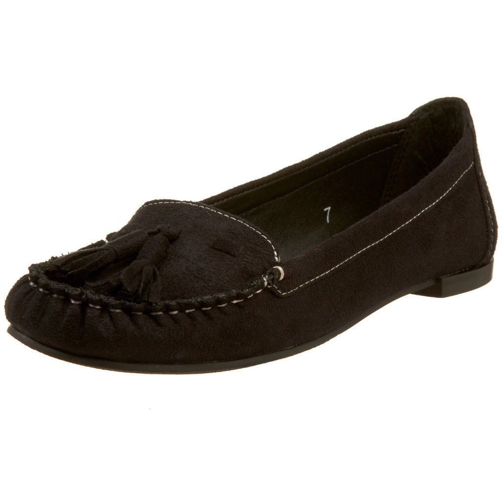 MISS ME KATE 3 BLACK FABRIC MOCASSIN