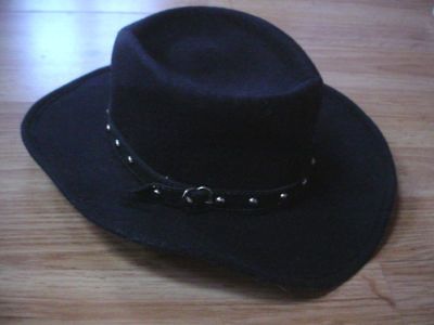 COUNTRY WESTERN COWBOY BLACK PIGALLE CAP HAT M 6 1/4