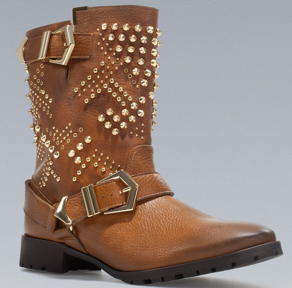 Zara STUDDED BIKER ANKLE BOOT   Ref. 1080/201