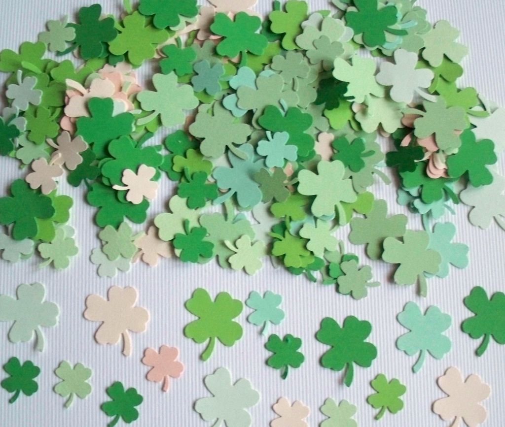 150+ SHAMROCK / FOUR LEAF CLOVER LEAVES TOPPERS PUNCHES CARD MAKING