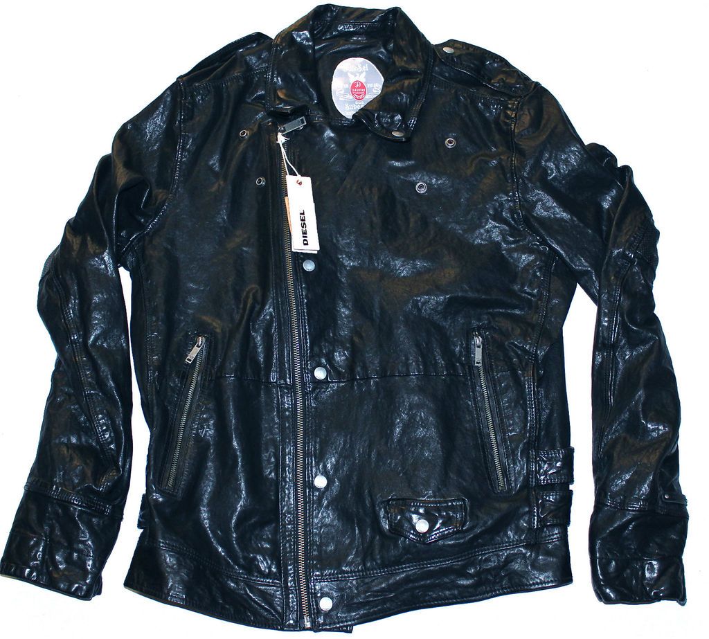 BNWT DIESEL LASMISS LEATHER JACKET SZ XXL BLACK 100% AUTHENTIC RRP £