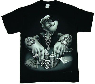 Popeye Playing Poker   Popeye T shirt