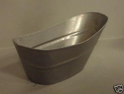 Wash Tub Miniature Galvanized Vintage Style 1/24 Scale G Diorama