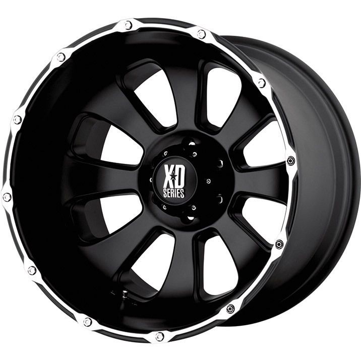 20 BLACK WHEELS TIRES 8X165 HUMMER CHEVY DODGE NEW 285 50 20 XD