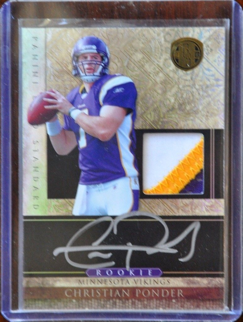 2011 GOLD STANDARD CHRISTIAN PONDER ROOKIE AUTO 3 COLOR PATCH #D 002