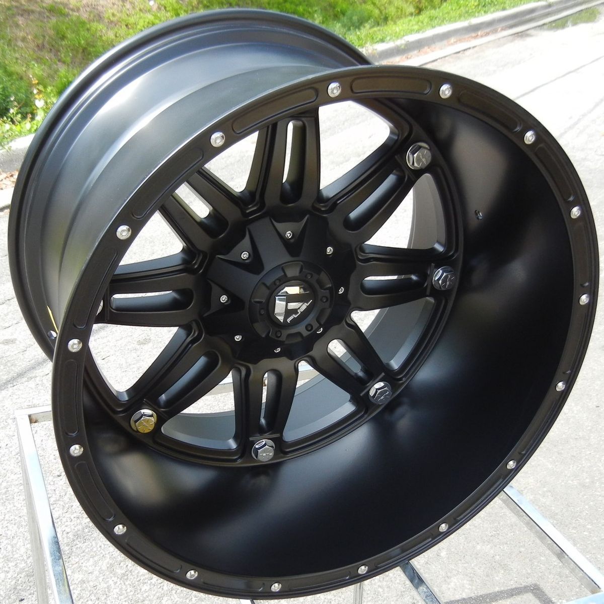  BLACK FUEL HOSTAGE DEEP WHEELS RIMS FORD F250 F350 EXCURSION 8X170