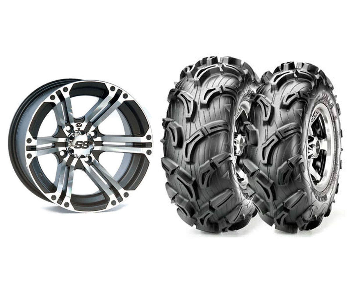 ITP SS212 Machined 14 UTV Wheels 27 Maxxis Zilla Tires for Polaris