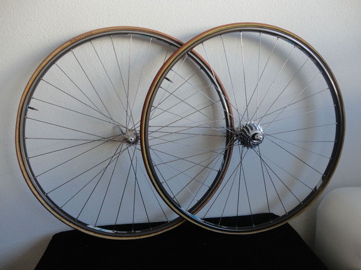 Record 32h Sigma Pave Rims 32h Tubular Wheels Vintage RARE