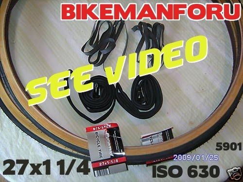 Bicycle 27 x 1 1 4 Gumwall 2 Tire 2 Tube 2RIMSTRIP K35