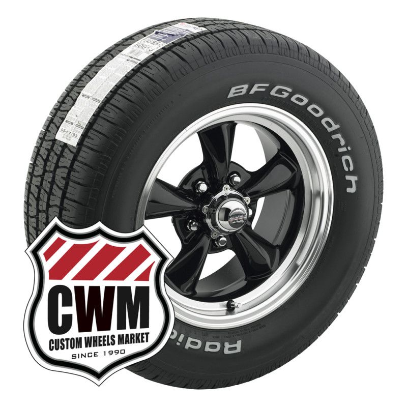 15x7 Black Classic Wheels Rims Tires 225 60R15 for Chevy S10 Blazer