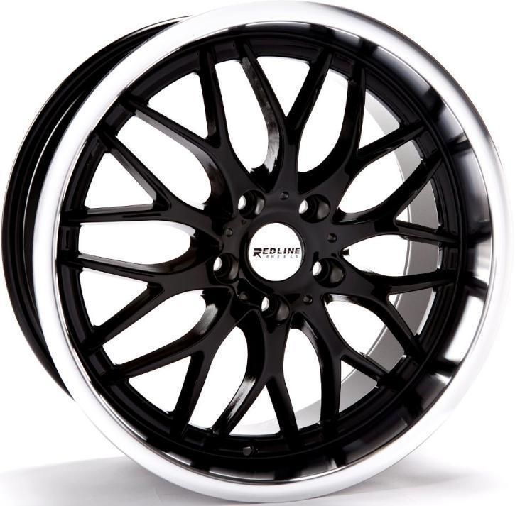 Redline 121 17x7 5 Wheels 5x100 114 3 ET40 Rims Gloss Black