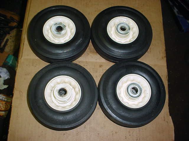 Lot of 4 Wheels 6 Lawn Mower Equipment Welder Carts Dolley Utility