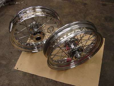 Chrome Spoke Wheels 4 Harley FLST Fatboy