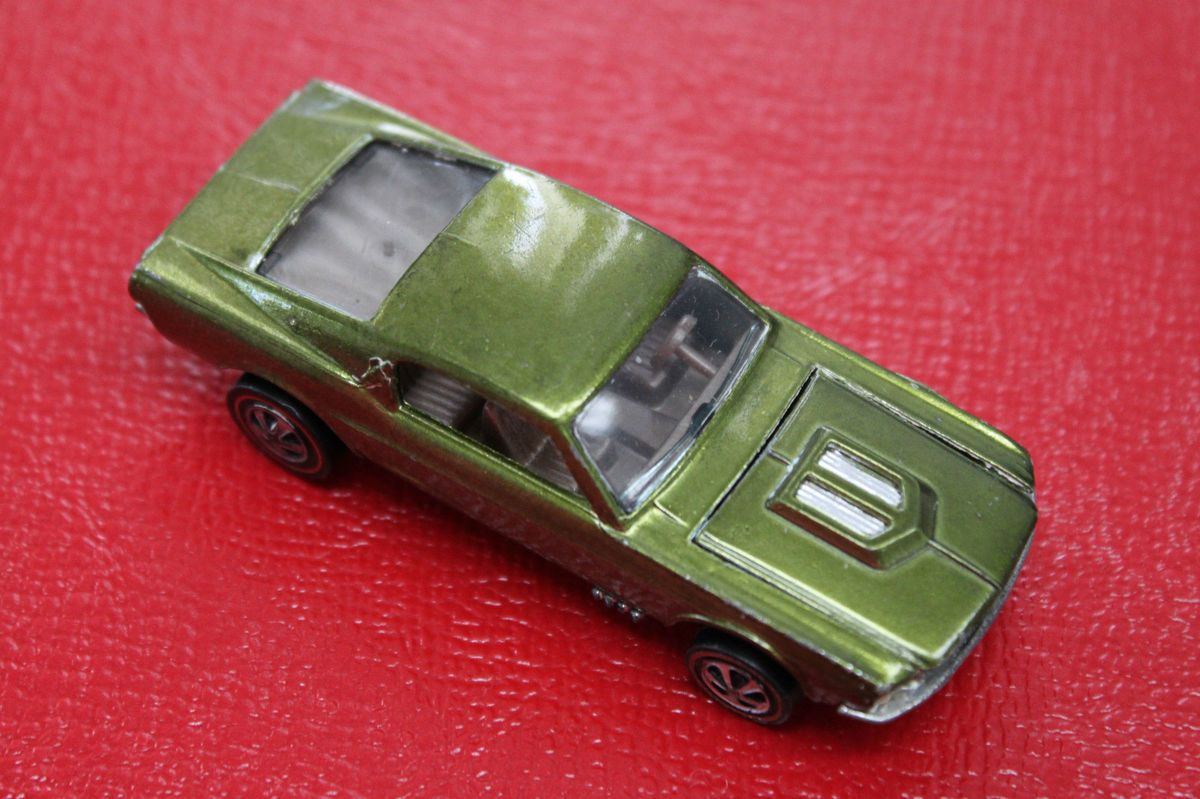 1968 Hot Wheel Olive Green Ford Mustang Redline