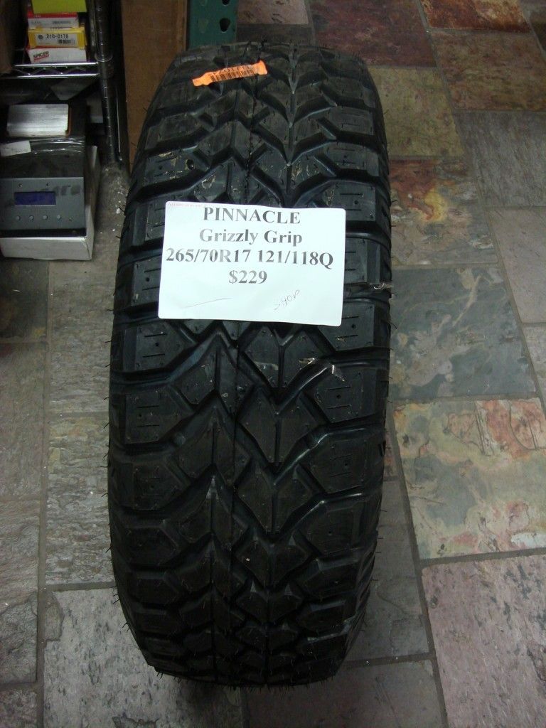 Pinnacle Grizzly Grip 265 70R17 121 118Q Tires New