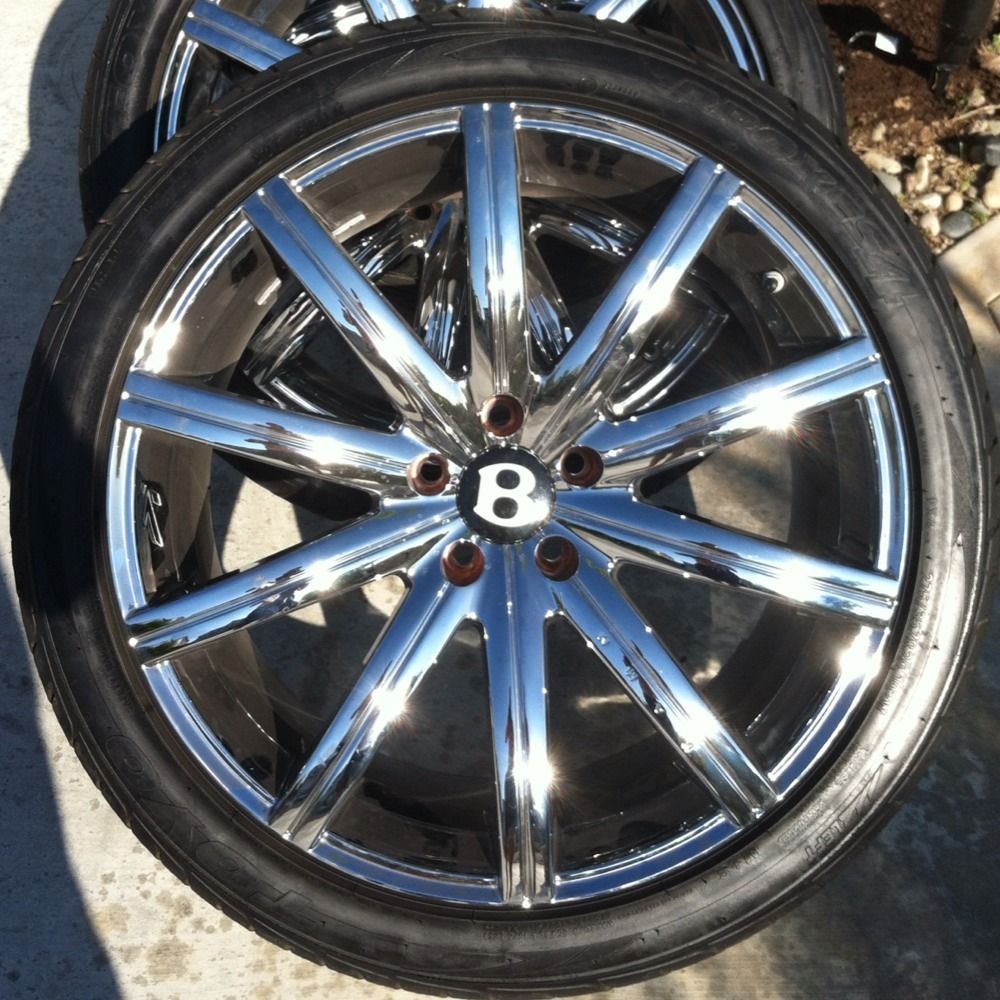 20 Authentic KAHN RS V Chrome Wheels Tires Set Audi VW Bentley Bmw 750
