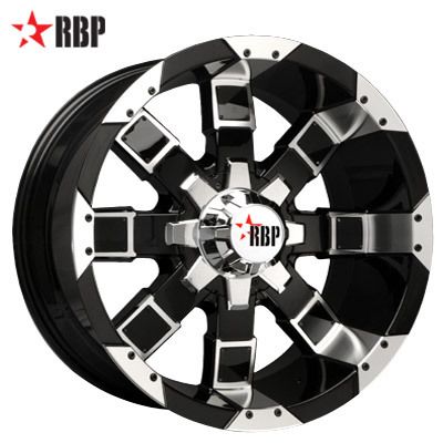 RBP 20 inch 20x10 95R Offroad 6 Lug 8 Lug Black Wheel Rims Set