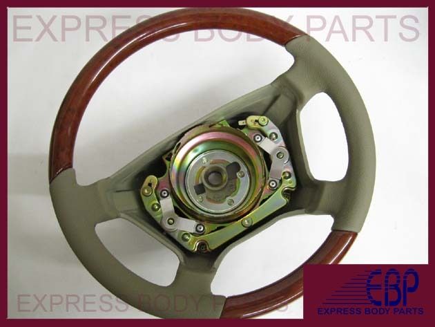 Mercedes Benz Steering Wheel Leather Wood W140 Beige Tan Light Burl