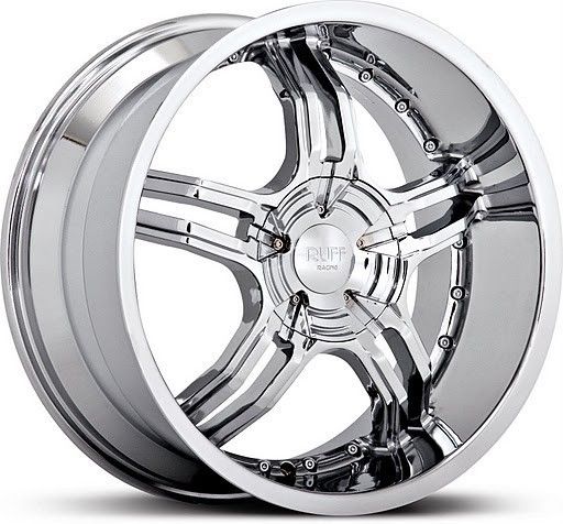 20 inch Ruff Racing 930 Chrome Staggered Wheels 5x120