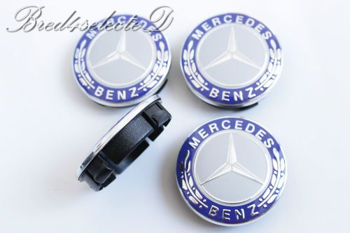 Mercedes Metal Wheel Center Caps Set x4 All 60mm Models