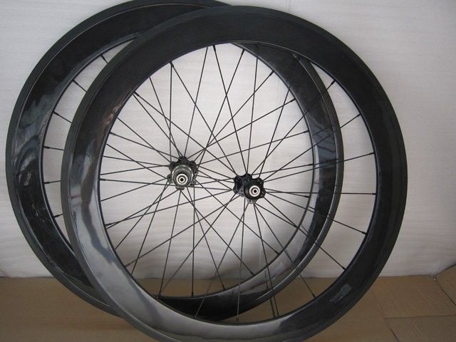 Full Carbon Fixed Gear Wheels 50mm Tubular 3K Track Road Bike 700c