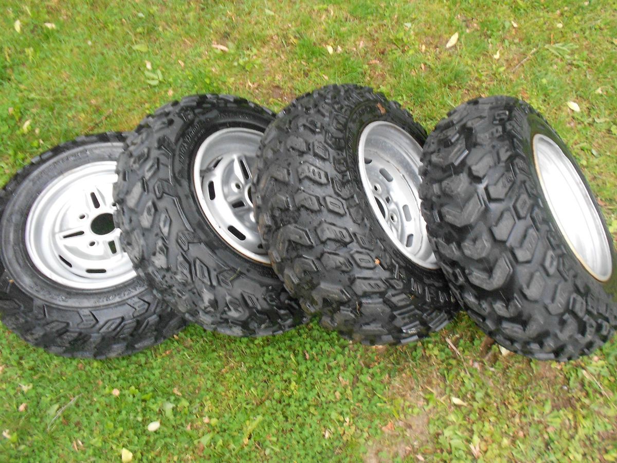 SET OF 4 Yamaha ATV RIMS AND DUNLOP TIRES AT (2) 23X10X12 (2) 23X8X12