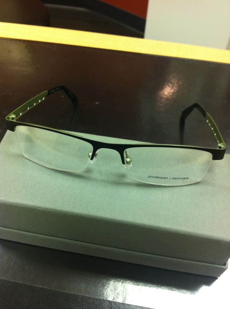 Prodesign Eyeglasses 4121 C 6011 Black Green Half Rim