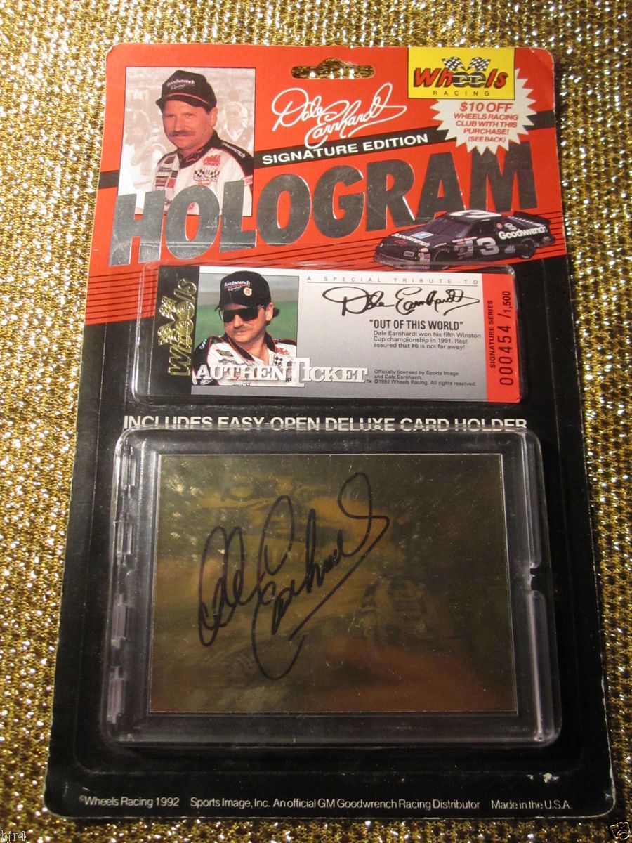 Dale Earnhardt 1992 Wheels Signature Hologram Card 454 1500 Autograph